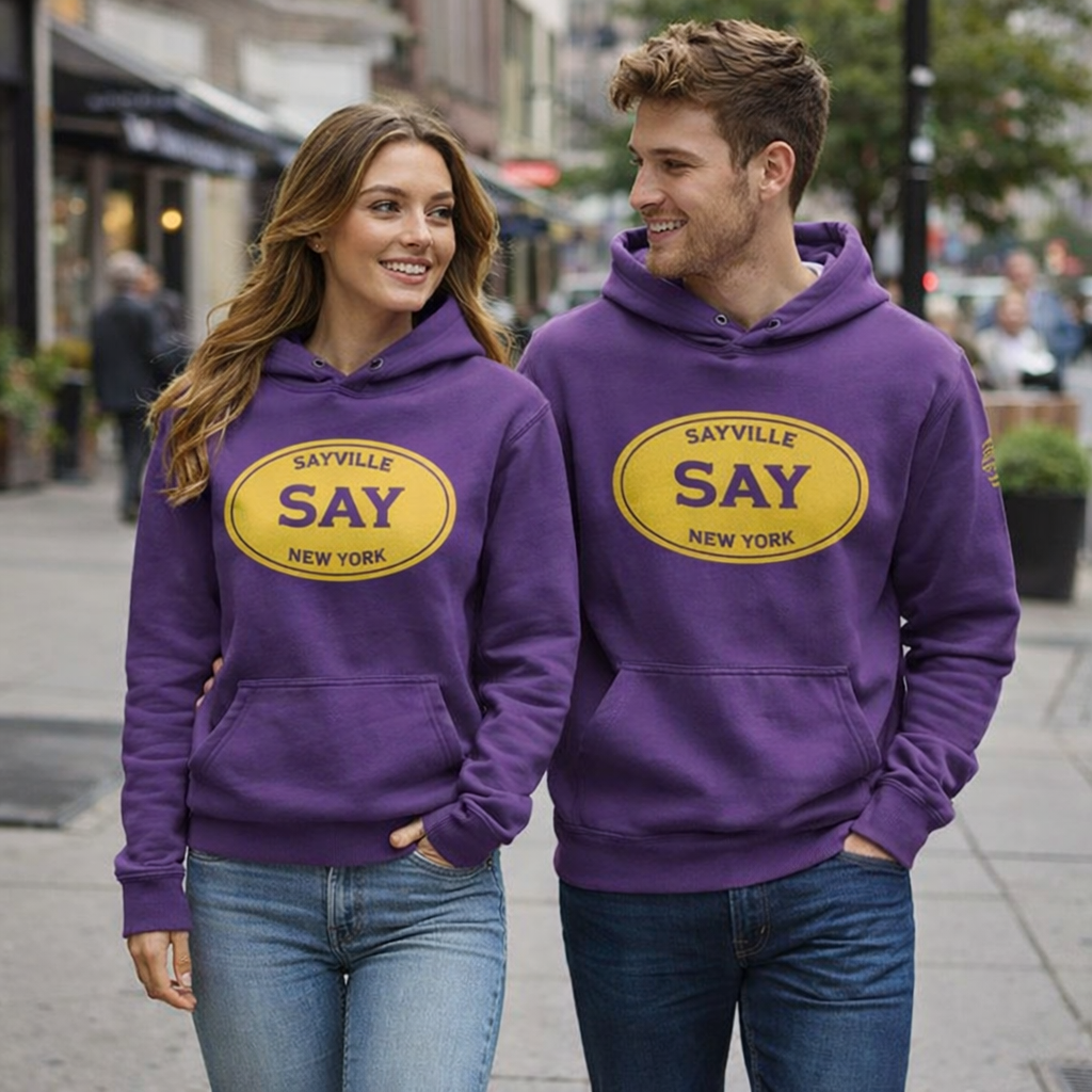 Sayville NY "SAY" Purple Unisex Hoodie