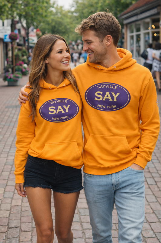 Sayville NY "SAY" Gold Unisex Hoodie