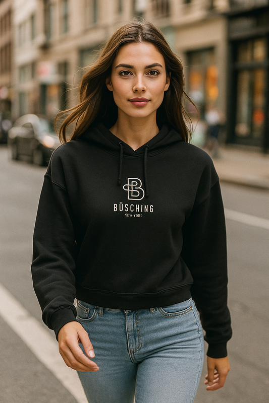 BÜSCHING NY Embroidered Women's Crop Hoodie