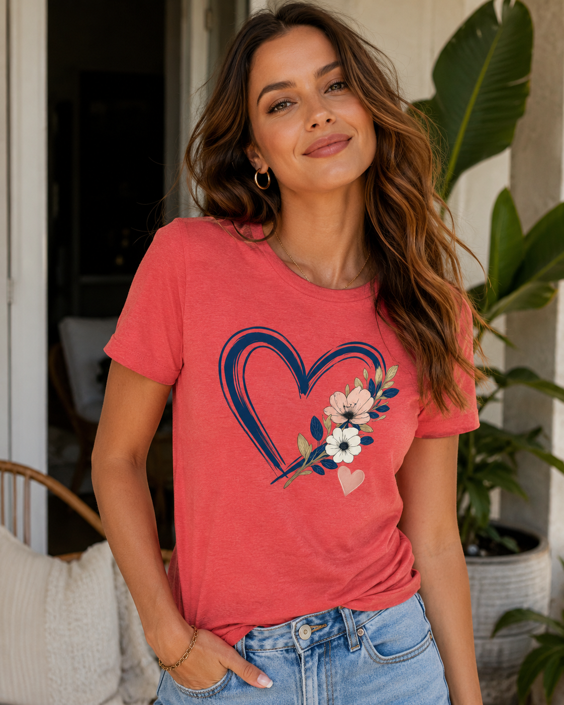 Floral Heart Women's Tee