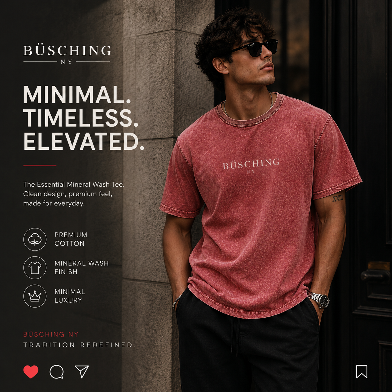 BÜSCHING NY Essential Mineral Wash Tee