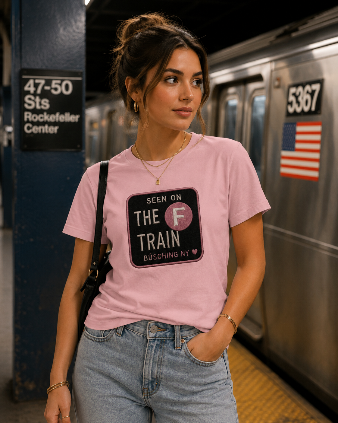 SEEN ON THE F TRAIN WOMEN’S TEE – BÜSCHING NY