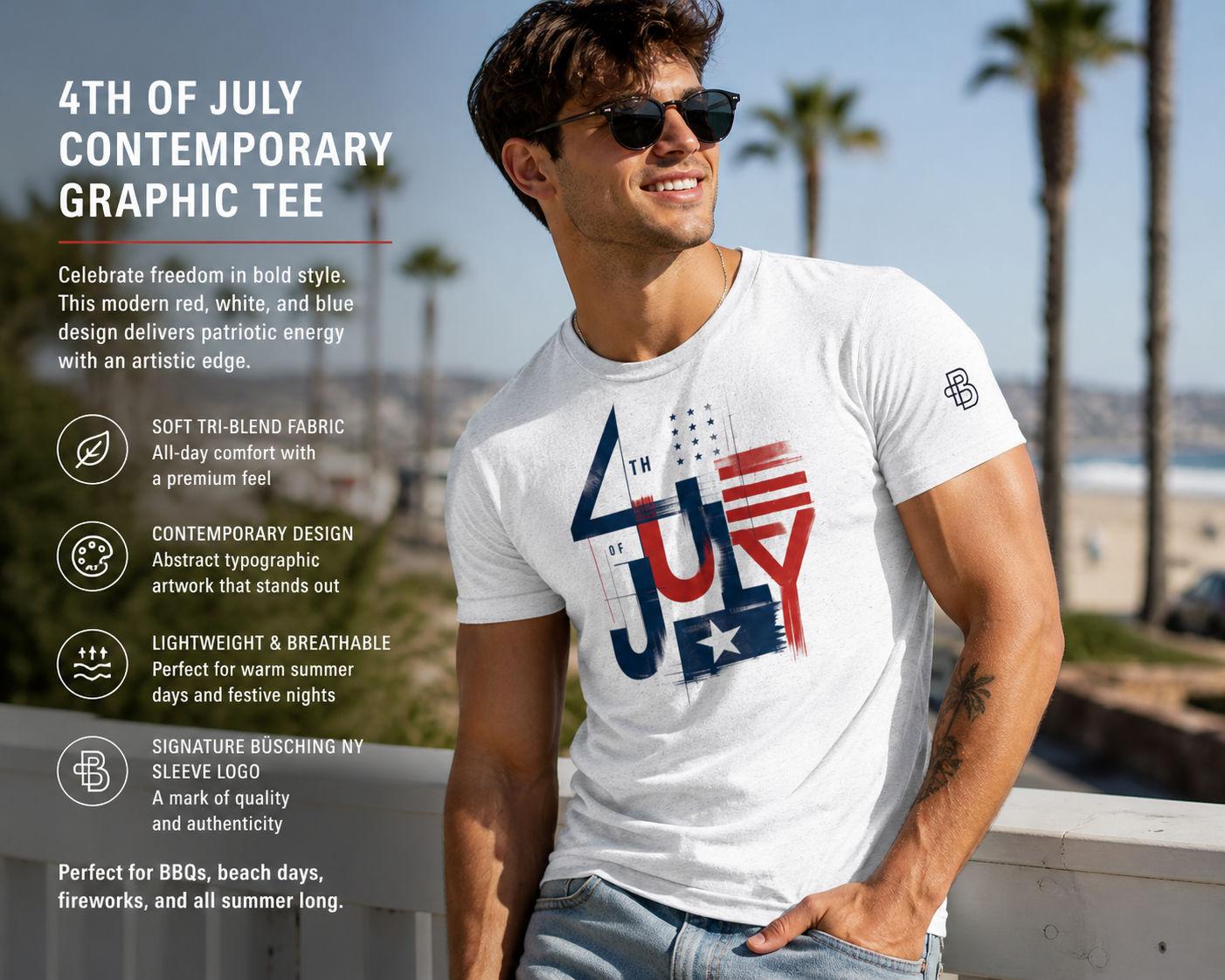 4th of July Contemporary Graphic Tee