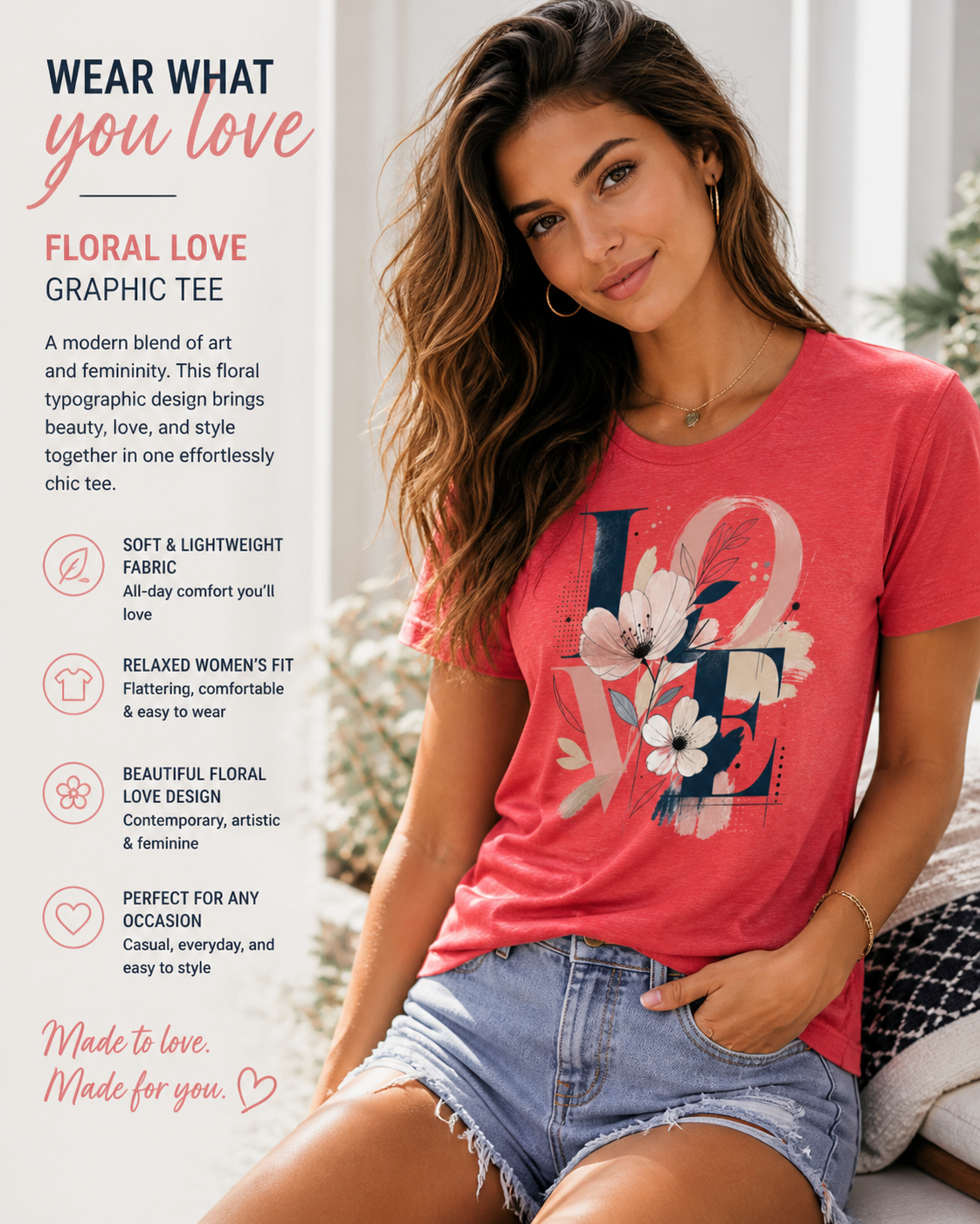 Women’s Floral LOVE Graphic Tee