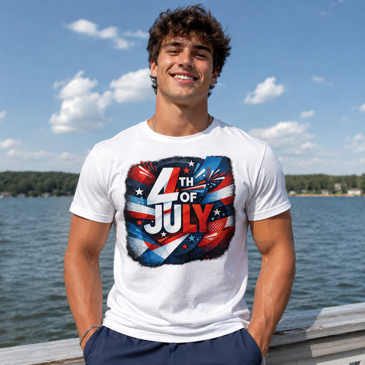 BÜSCHING NY “4th of July” Abstract Contemporary Tee