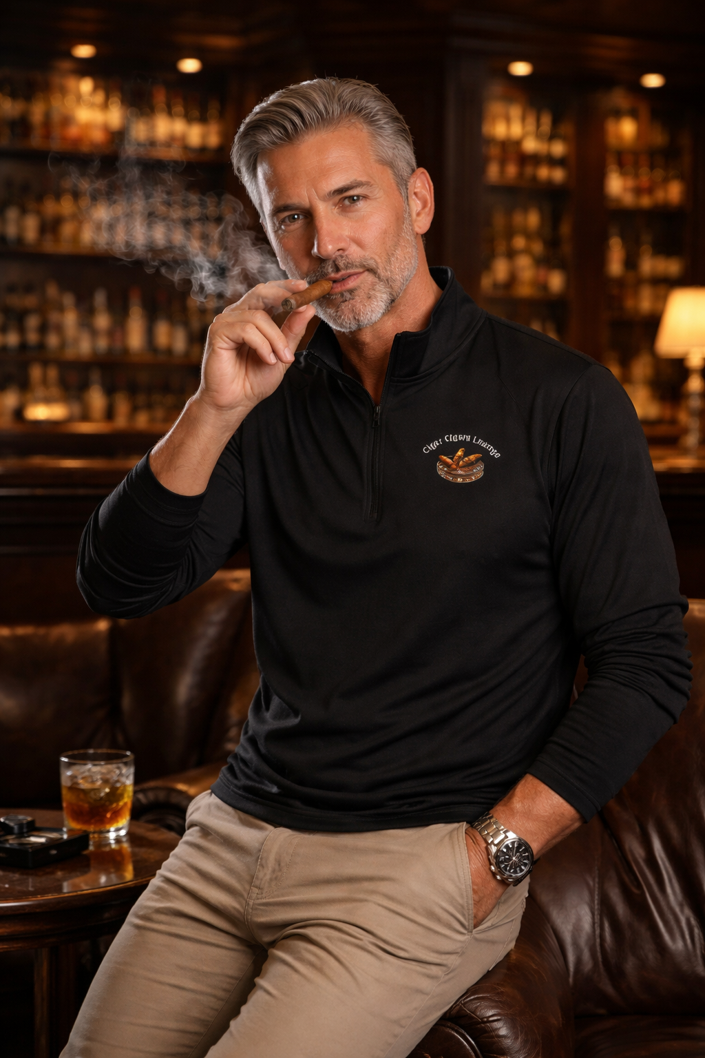 Cigar Cigars Lounge Lightweight Quarter-Zip Pullover
