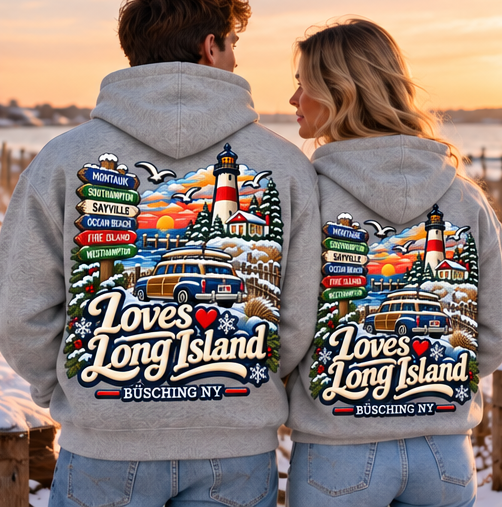 BÜSCHING NY Loves Long Island Winter Edition | Premium Embroidery & Appliqué Hoodie